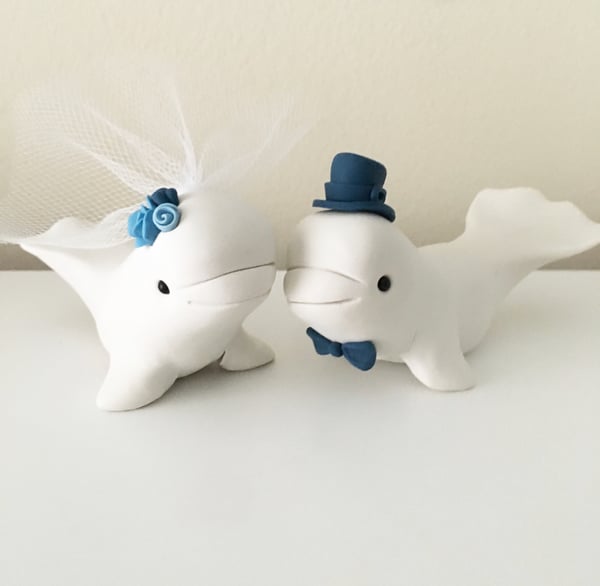 Image of Beluga Whale Wedding Cake Topper