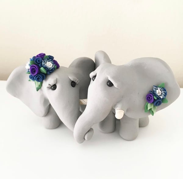 Image of Elephant Wedding Cake Topper