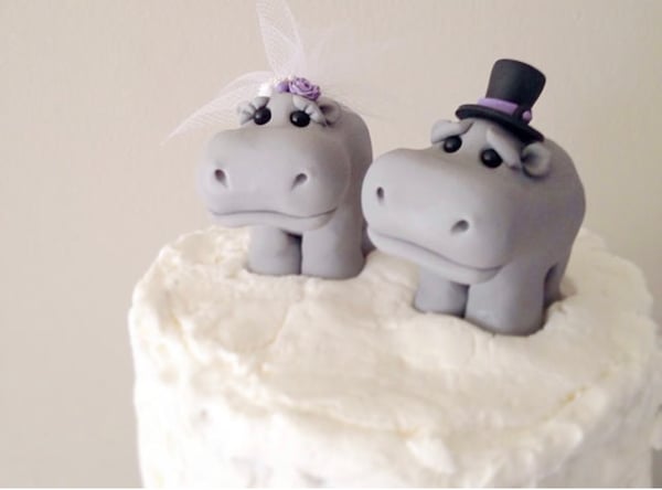 Image of Hippo Wedding Cake Topper