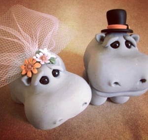 Image of Hippo Wedding Cake Topper