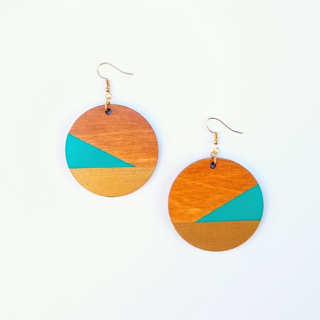 Acrobat Gold Dipped Color Block Earrings