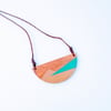 Halo Colorblock Wood Necklace