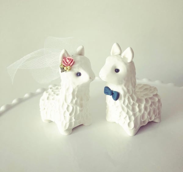 Image of Llama Wedding Cake Topper