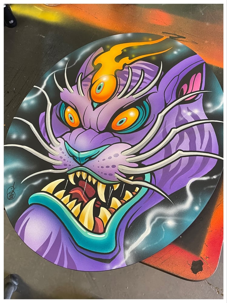 Image of Oval Third Eye Purple Kitty