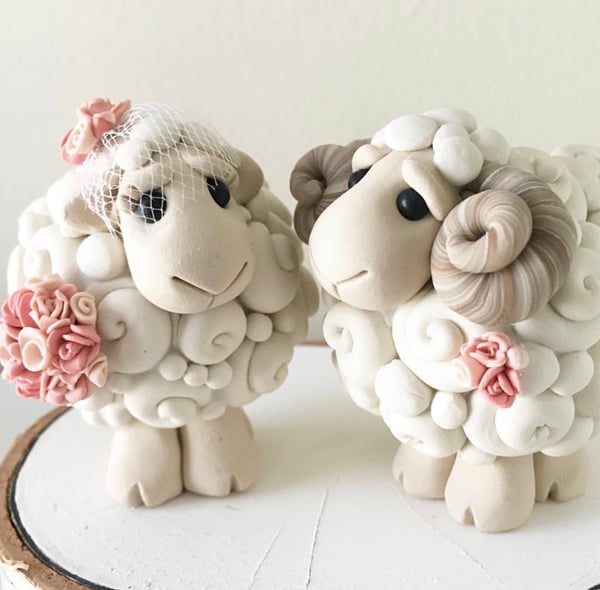 Image of Sheep Wedding Cake Topper