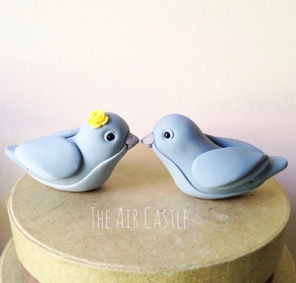 Image of Blue Birds Wedding Cake Topper