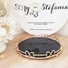 Black Mirrored Round Tray with Gold handle