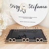 Black Mirrored Rectangle Tray with Gold Handle 