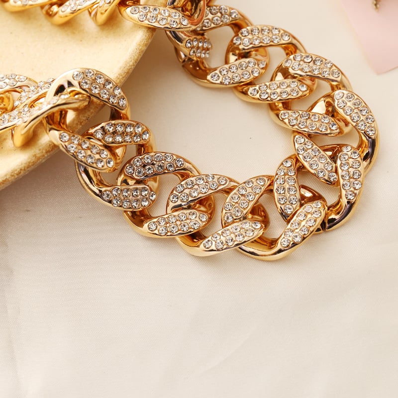 Image of Thick Gold Rhinestone Necklace