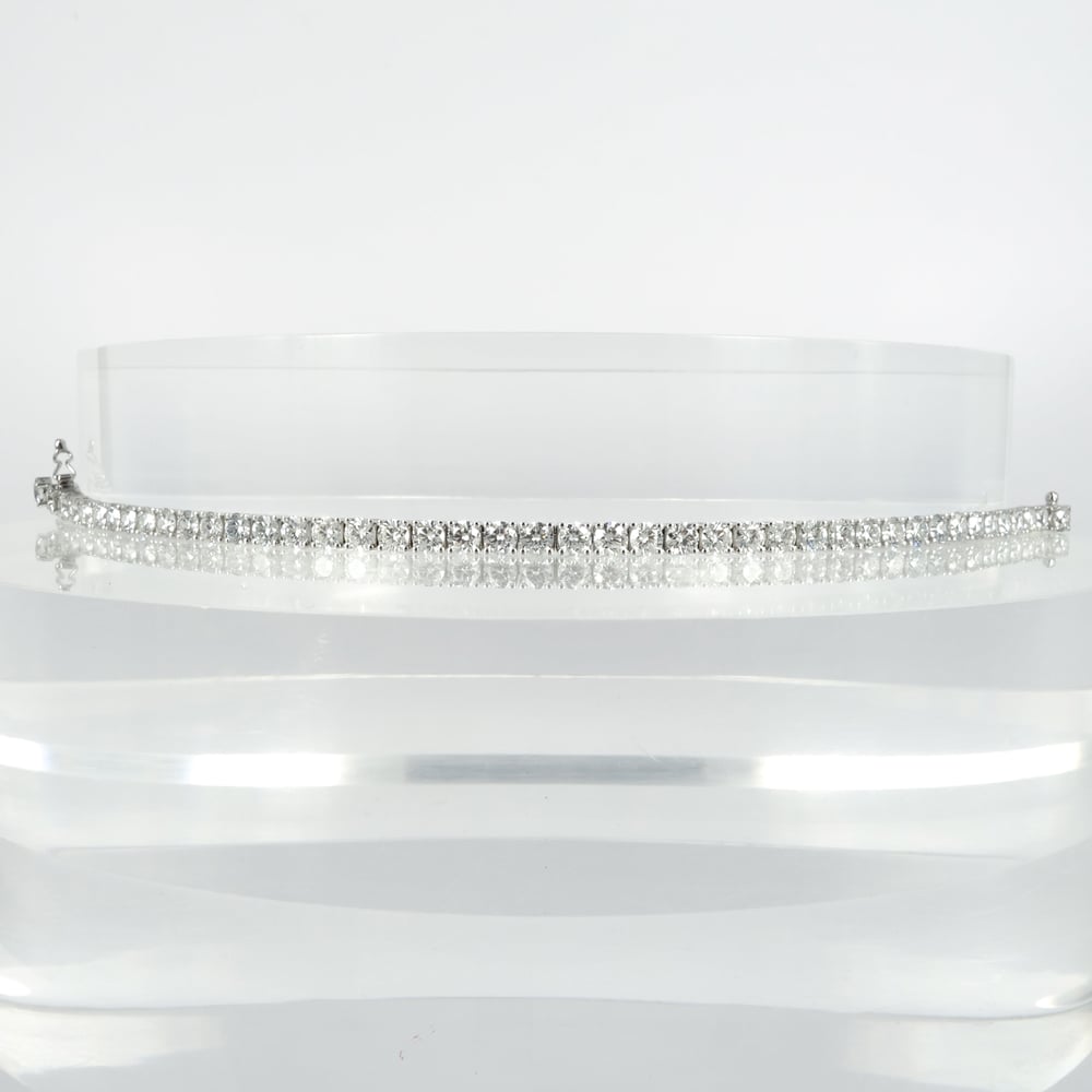 Image of 18ct white gold tennis bracelet set with .14pt E-F lab grown diamonds. TB3