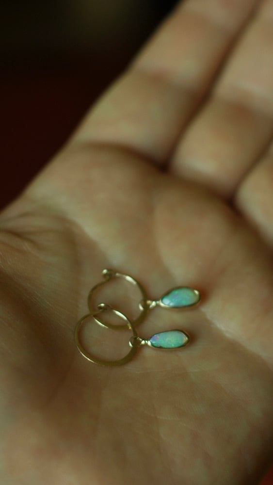 Image of Opal Gold hoops 