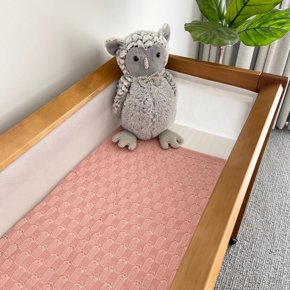 Image of Baby knitted blanket - Weave Design