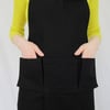 Ultimate Makers Apron - Cargo Pockets, Adjustable Crossback, Split Leg. Tough Black Canvas No23:2