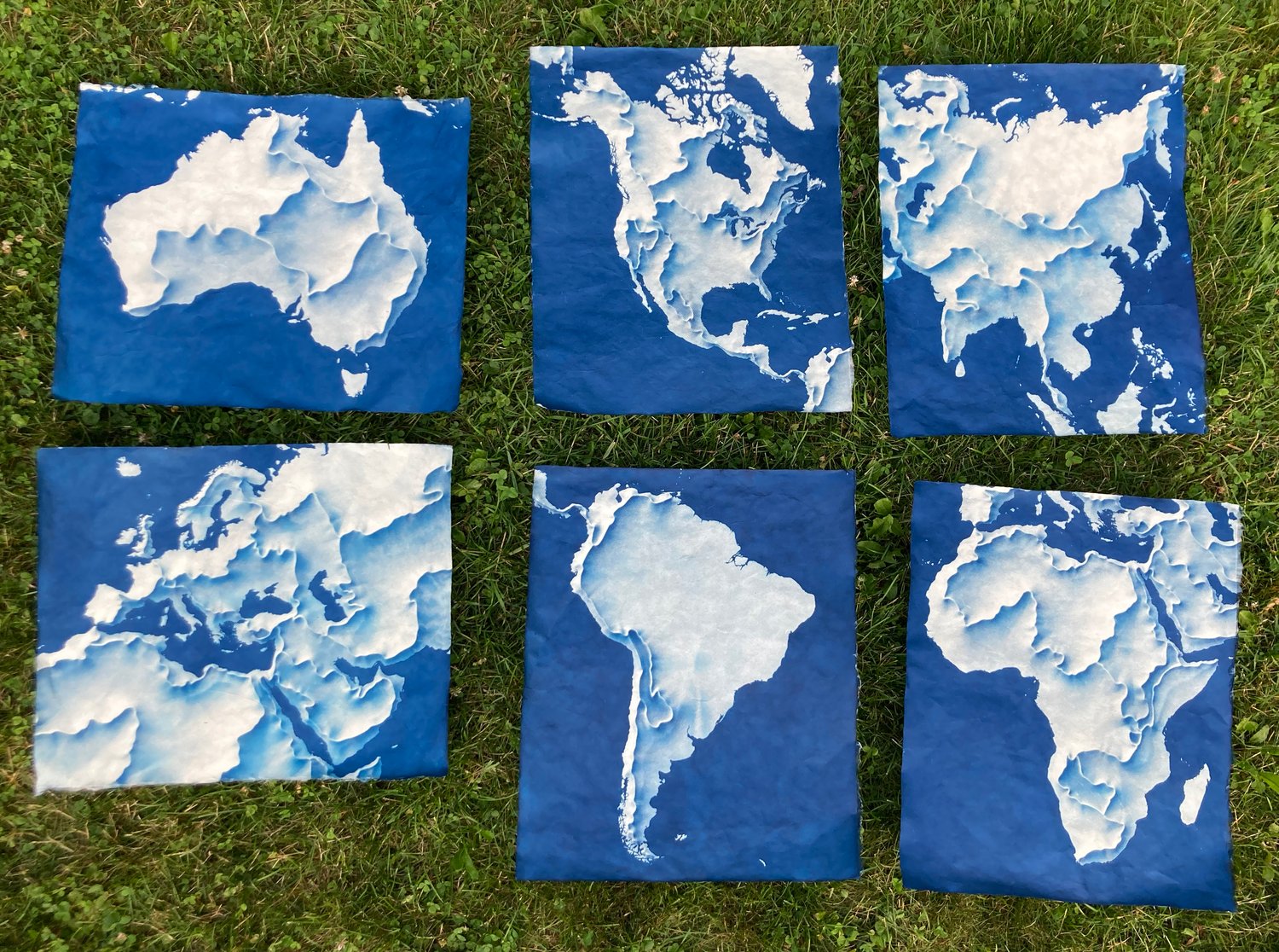 Image of Continental Divides: Hand-Printed Cyanotype Posters