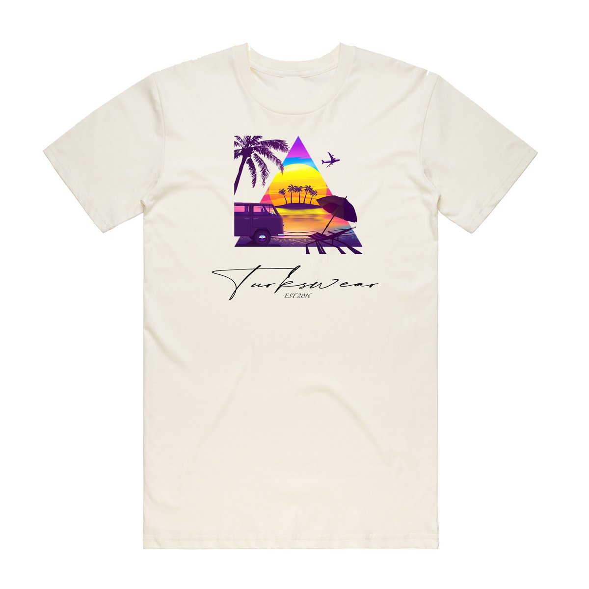 Purple beach print T-shirt | Turkswear