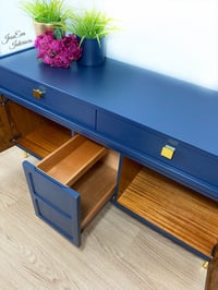 Image 5 of Vintage Mid Century Modern Retro NATHAN SIDEBOARD, DRINKS CABINET, TV STAND in navy blue 