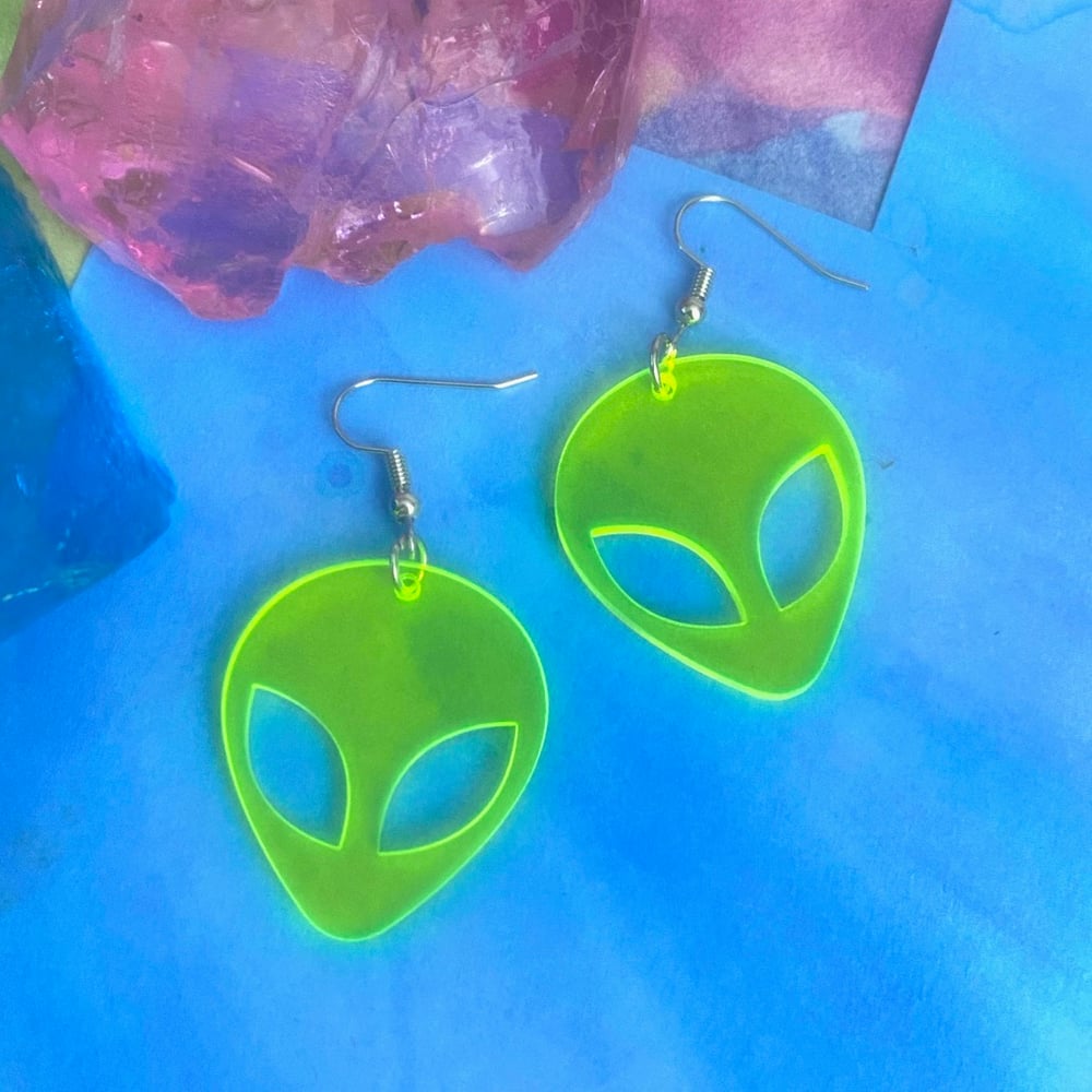 Image of NEON ALIEN EARRINGS 