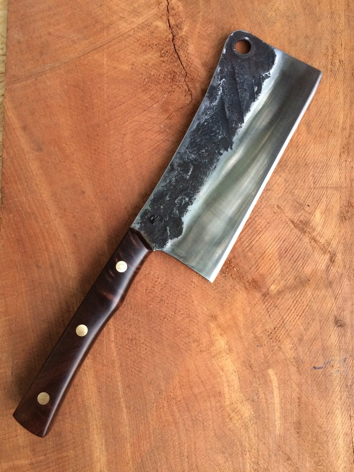 Hand Crucible CPM 3V Tool Steel Professional Cleaver / Red