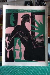 Image 1 of La collectionneuse - pink and dark green