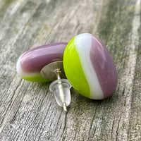Image 1 of Green, White, and Purple Studs