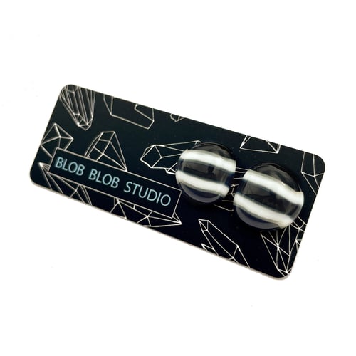 Image of Black and White Stripe Studs
