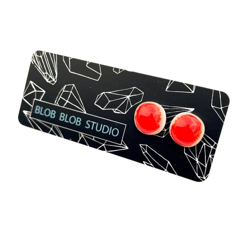 Image of Red on White Studs