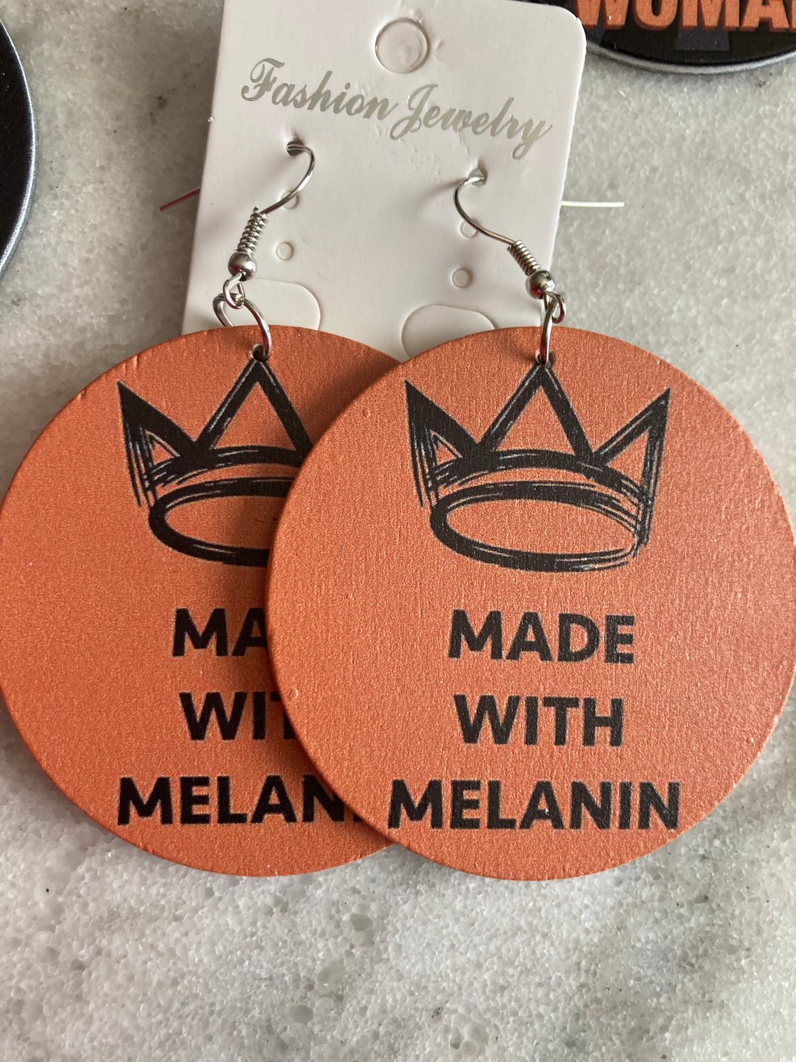 Image of AfroCentric Wood Painted Drop-Earrings