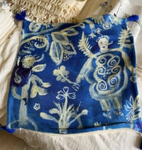 Image 1 of 20" Merino Wool Pillow COVER ["Fairies"] -cover only [no insert]