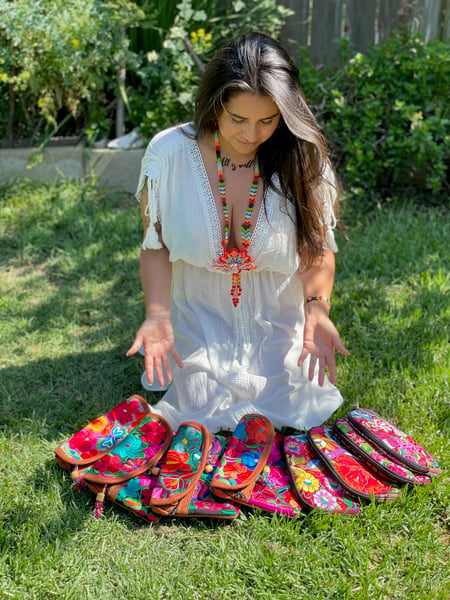 Image of Mexican Puebla Large Purse Handmade 