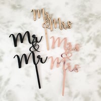 Image 1 of Mr & Mrs Cake Topper