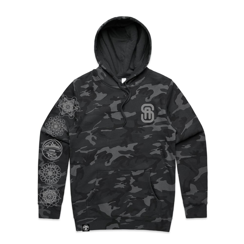 Image of Black Camo Hoodie.