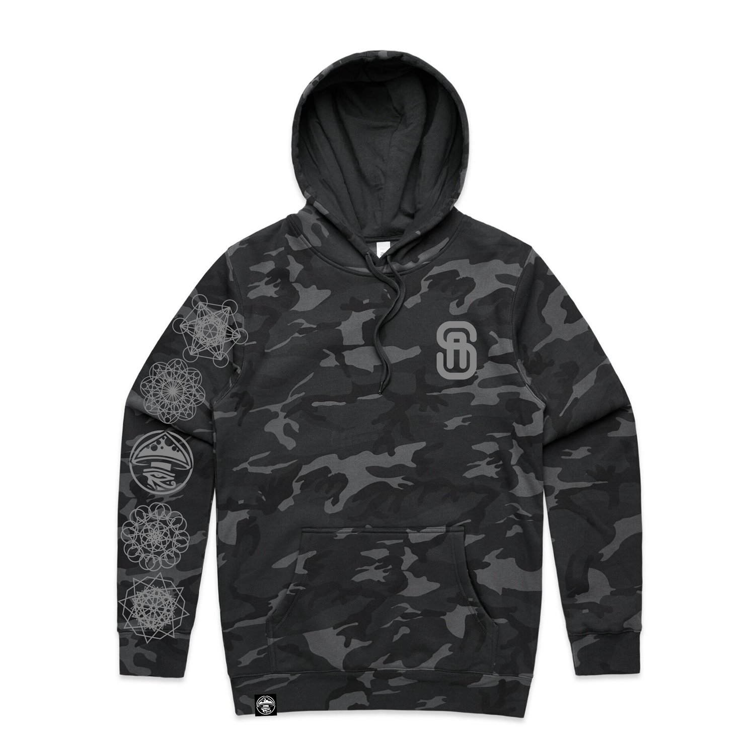 Image of Black Camo Hoodie.
