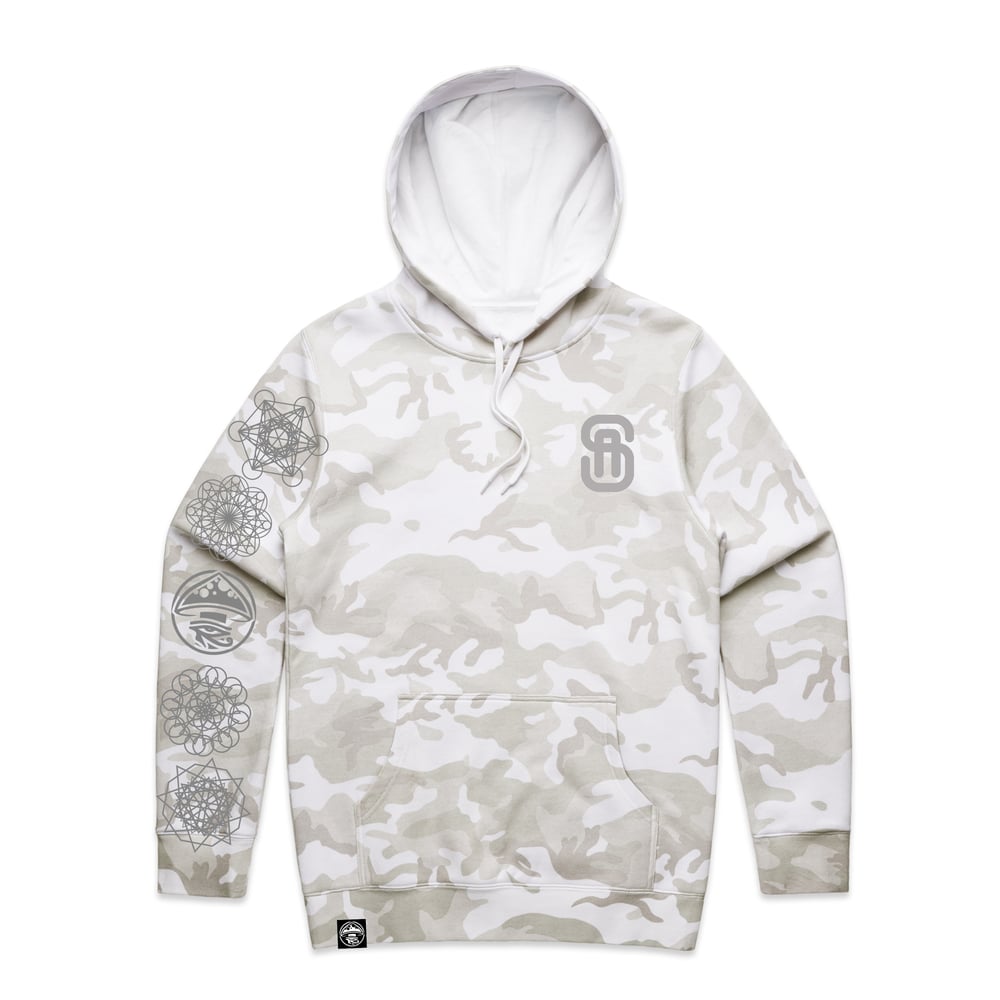 Image of Camo Hood. - White