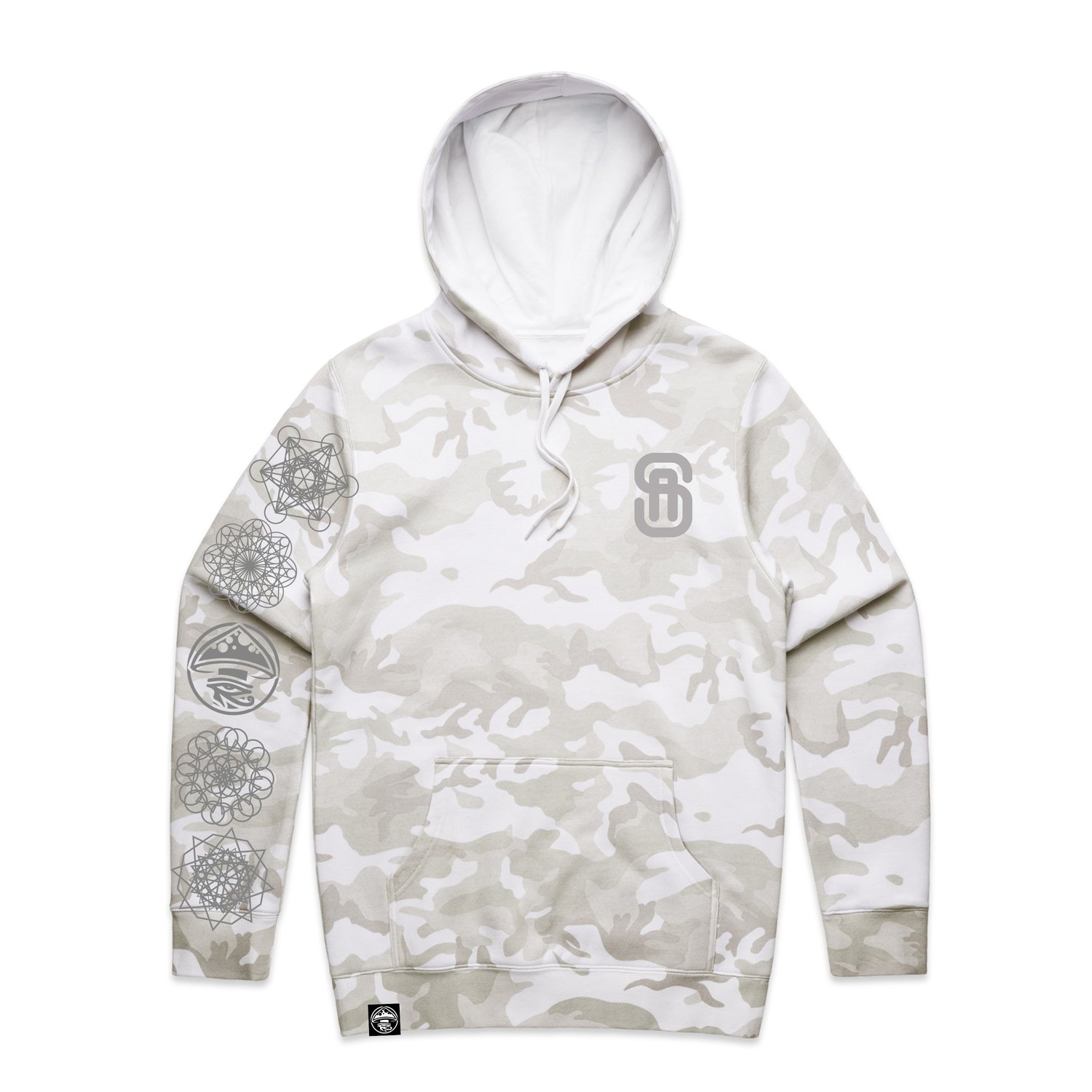 Image of Camo Hood. - White