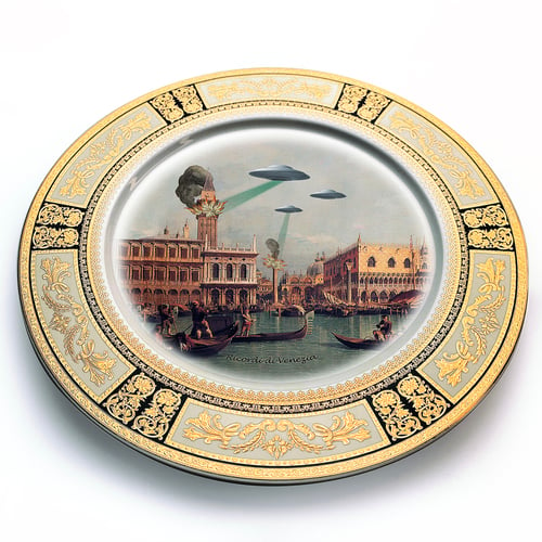 Image of Ricordi di Venezia - Large Fine China Plate - #0744