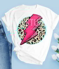 Leopard with Pink Lightening Bolt 