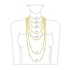 Silver necklace with three 9ct gold beads