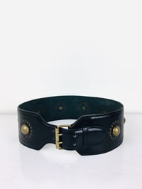 Image 2 of 1980s Azzadine Alaia Black Leather Studded Corset Belt