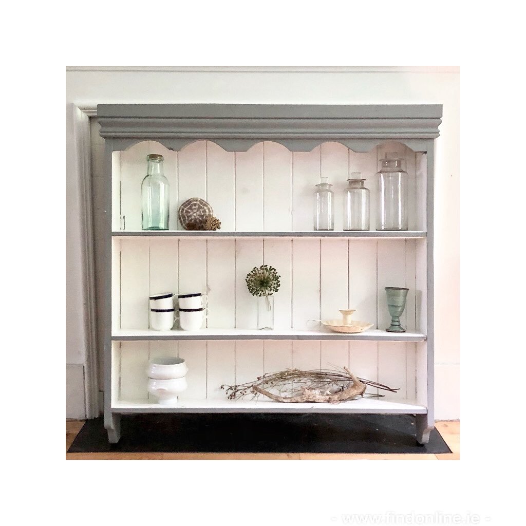 Painted pine original vintage shelf