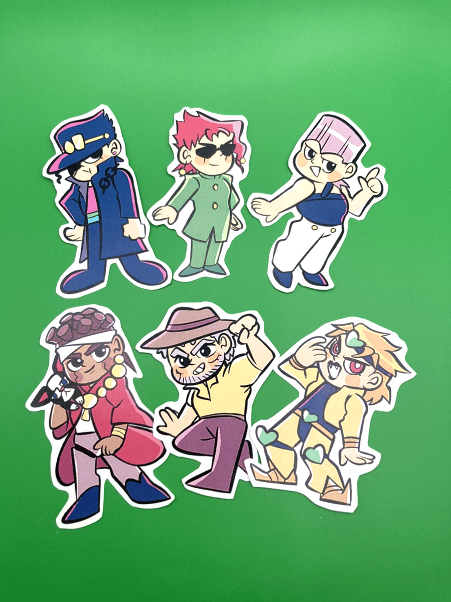 Jojo Stardust Crusaders Sticker Set Genten Art