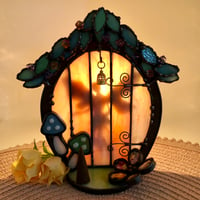 Image 1 of Fairy Glow Stained Glass Candle Holder 