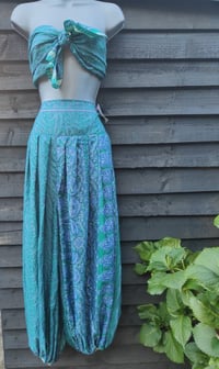 Image 3 of Milan Hareem/ Bloomer/ Balloon trousers with matching head scarf turquoise and jade