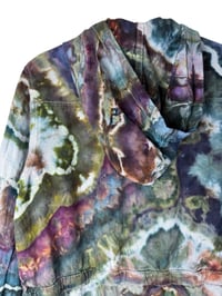 Image 7 of ♻️ UPCYCLED S 100% Linen Hooded Jacket in Deep Geode Ice Dye