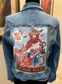 Image 1 of Vintage Blue Denim Jacket Smokey the Bear