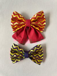 Image 1 of Christmas Gold Chevrons Bow Tie / Sailor Bow