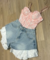 Image 2 of Coral lace bustier corset 