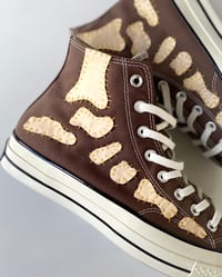 Image 2 of [ LAST PAIR ] BROWN CONVERSE CHUCK 70s HANDSEWN BONES CUSTOM BY KFM SIZE 7.5