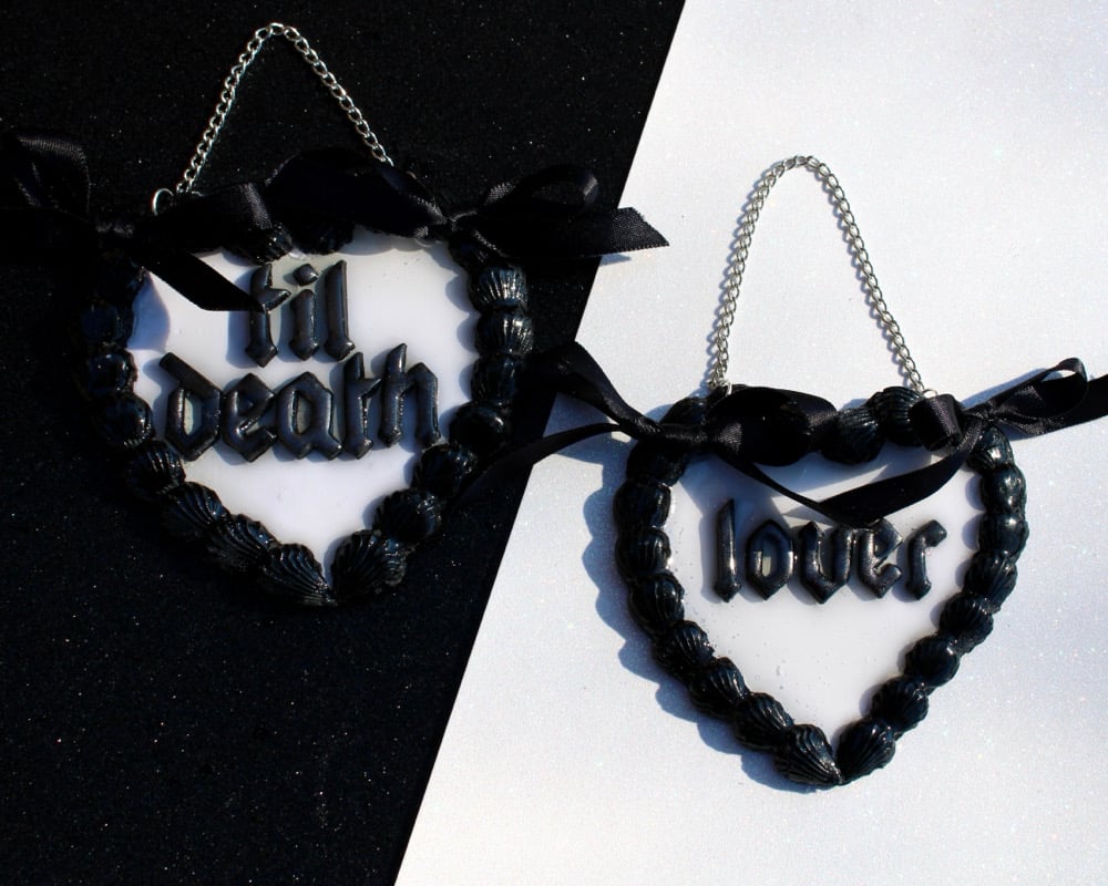 Image of White and Black VDay Wall Hanging