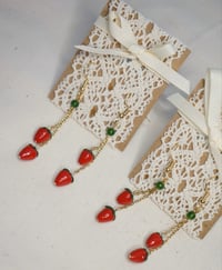 Image 2 of Strawberry Dangle Earrings / Gold