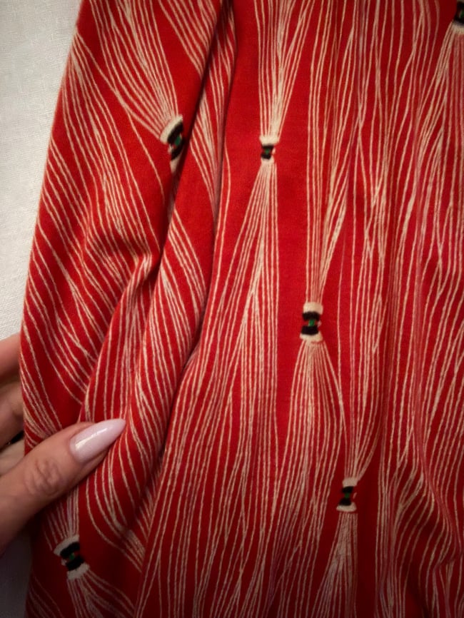 early 1970s Diane von Furstenberg red tassels jersey wrap dress italy 